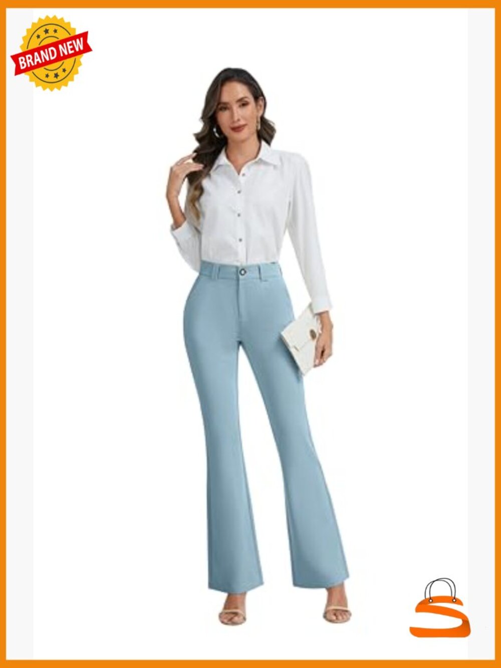 Stretchy Bootcut Dress Pants with Pockets for Women Office Casual - Picture 2 of 6